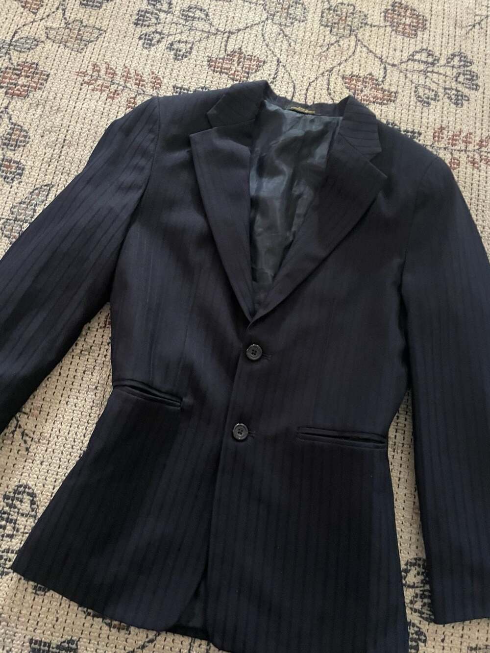 Arrow USA 1851 Black Pinstripe Two-Button Blazer